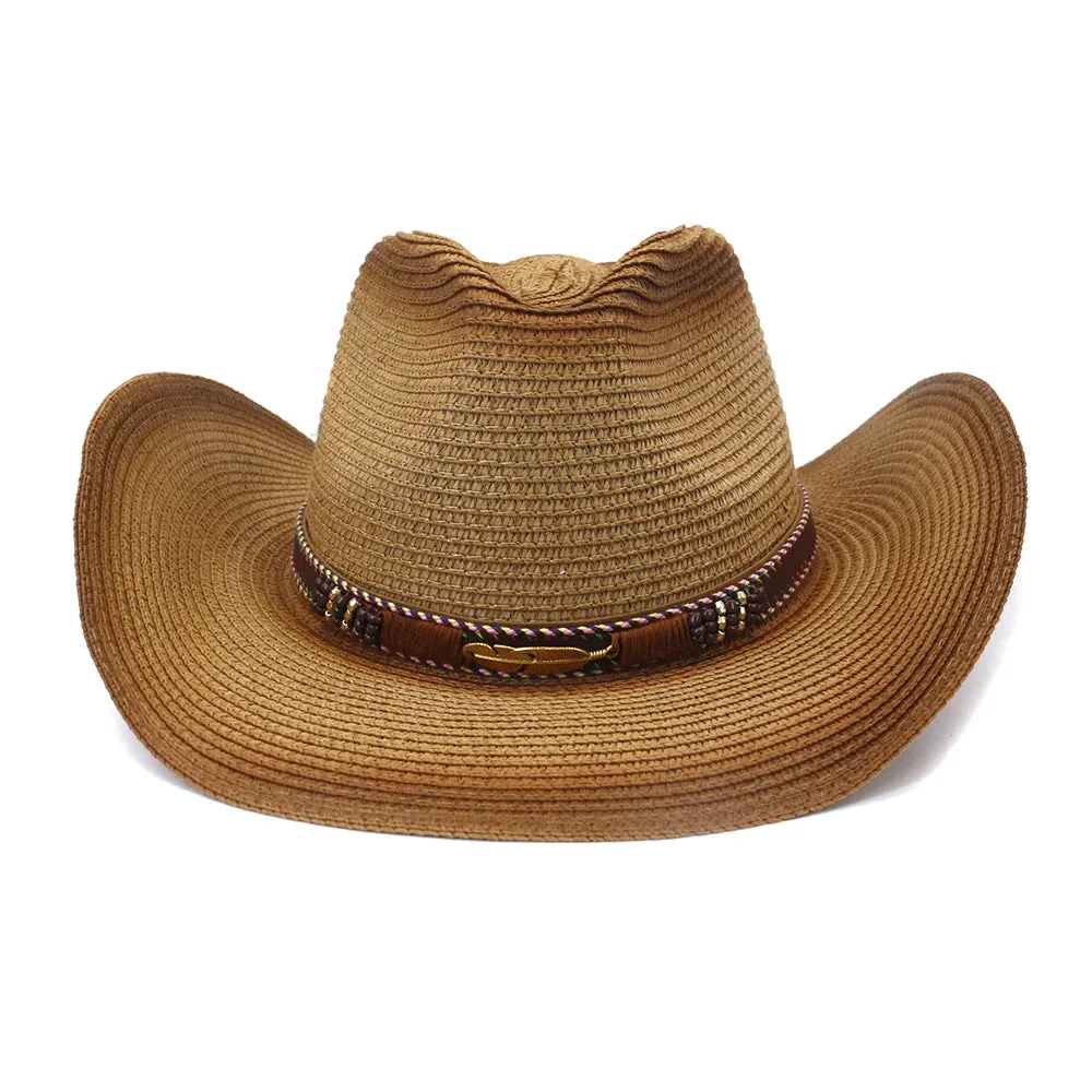 Straw Cowboy Hats Men Women Straw Cowboy Hat Beach Hat