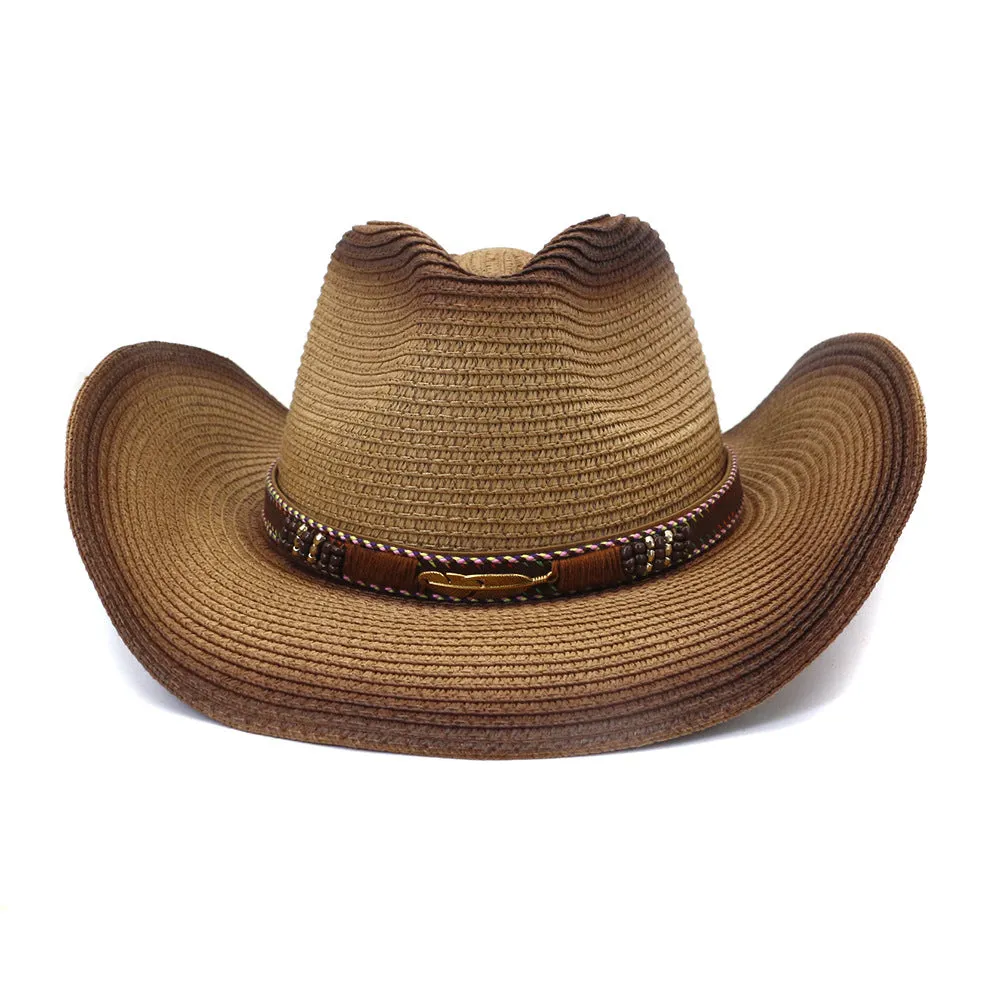 Straw Cowboy Hats Men Women Straw Cowboy Hat Beach Hat