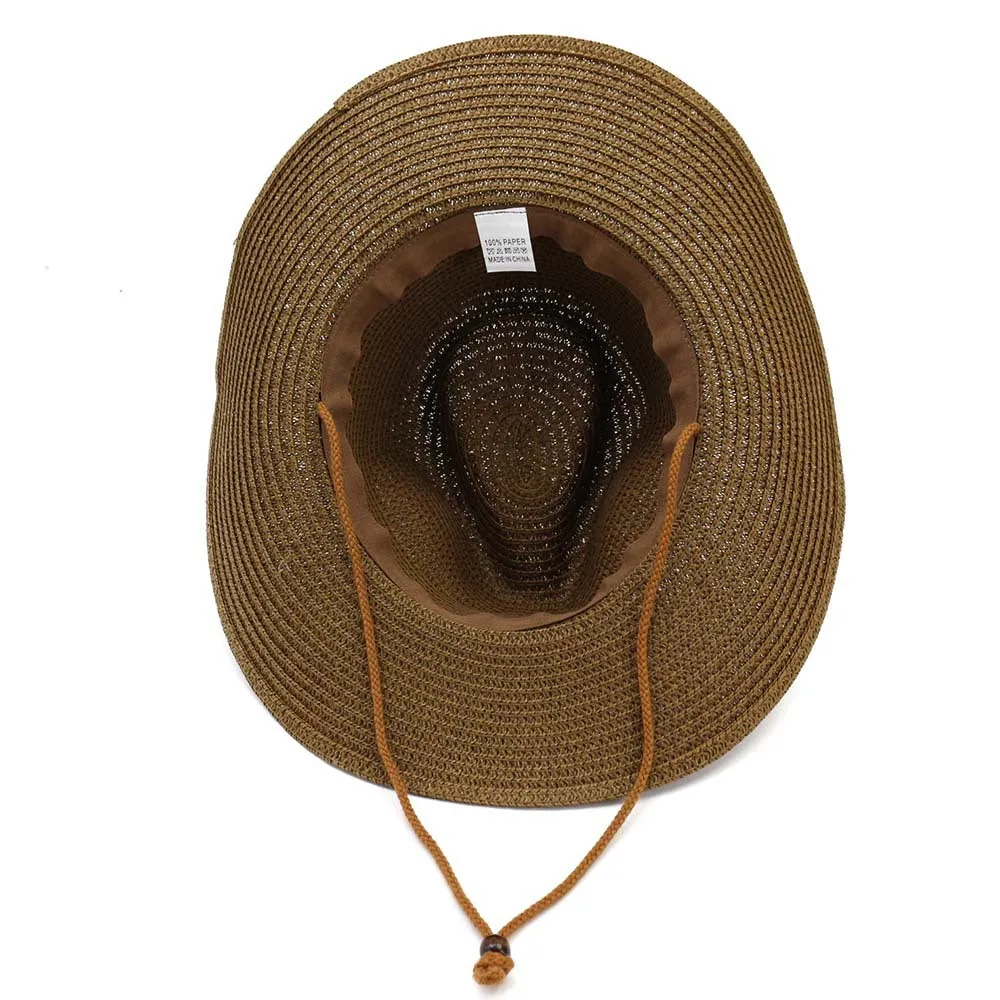 Straw Cowboy Hats Straw Cowboy Hat Men and Women Outdoor Beach Hat