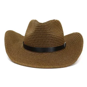 Straw Cowboy Hats Straw Cowboy Hat Men and Women Outdoor Beach Hat