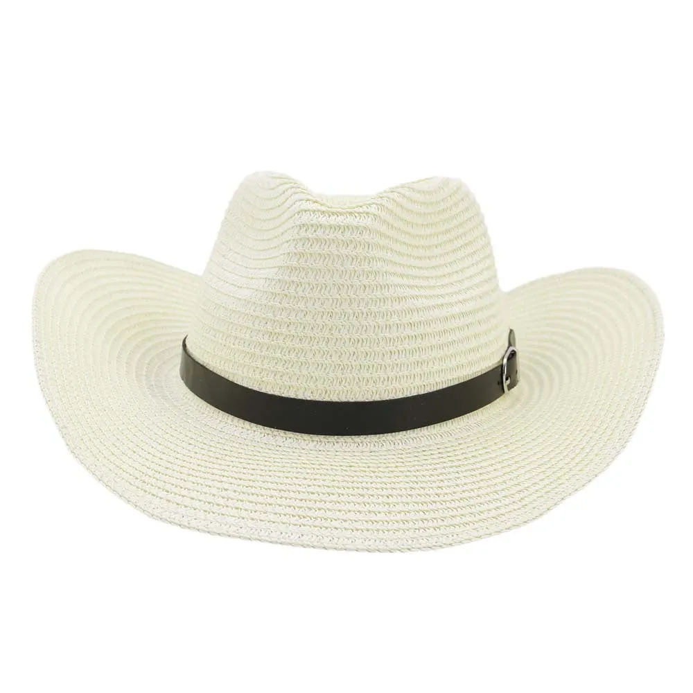 Straw Cowboy Hats Straw Cowboy Hat Men and Women Outdoor Beach Hat