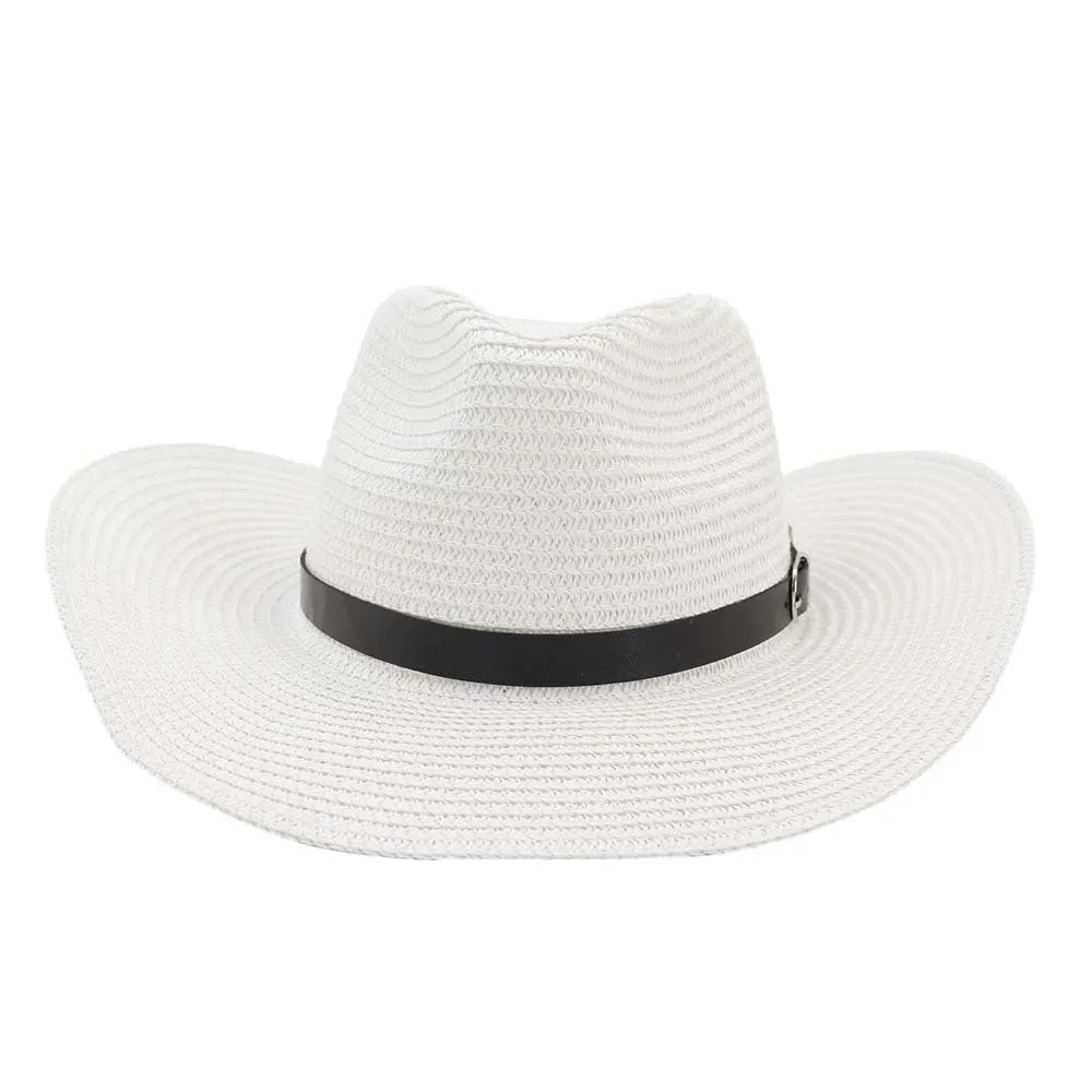 Straw Cowboy Hats Straw Cowboy Hat Men and Women Outdoor Beach Hat