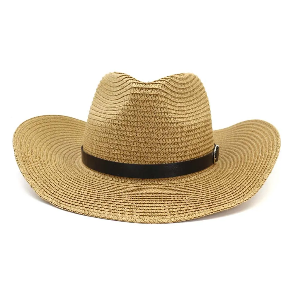 Straw Cowboy Hats Straw Cowboy Hat Men and Women Outdoor Beach Hat