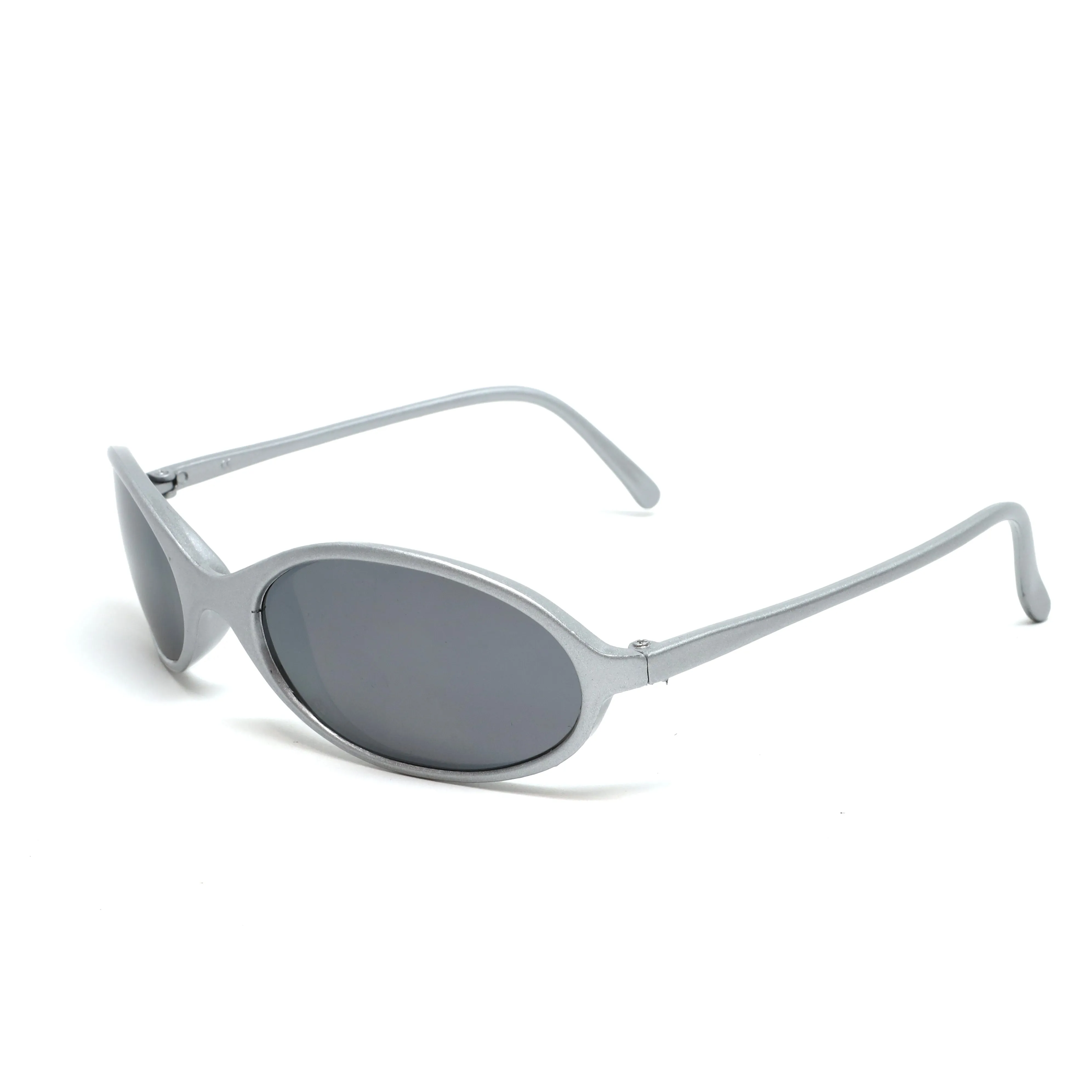 //Style X12// Slim Wraparound White Oval Sunglasses - White