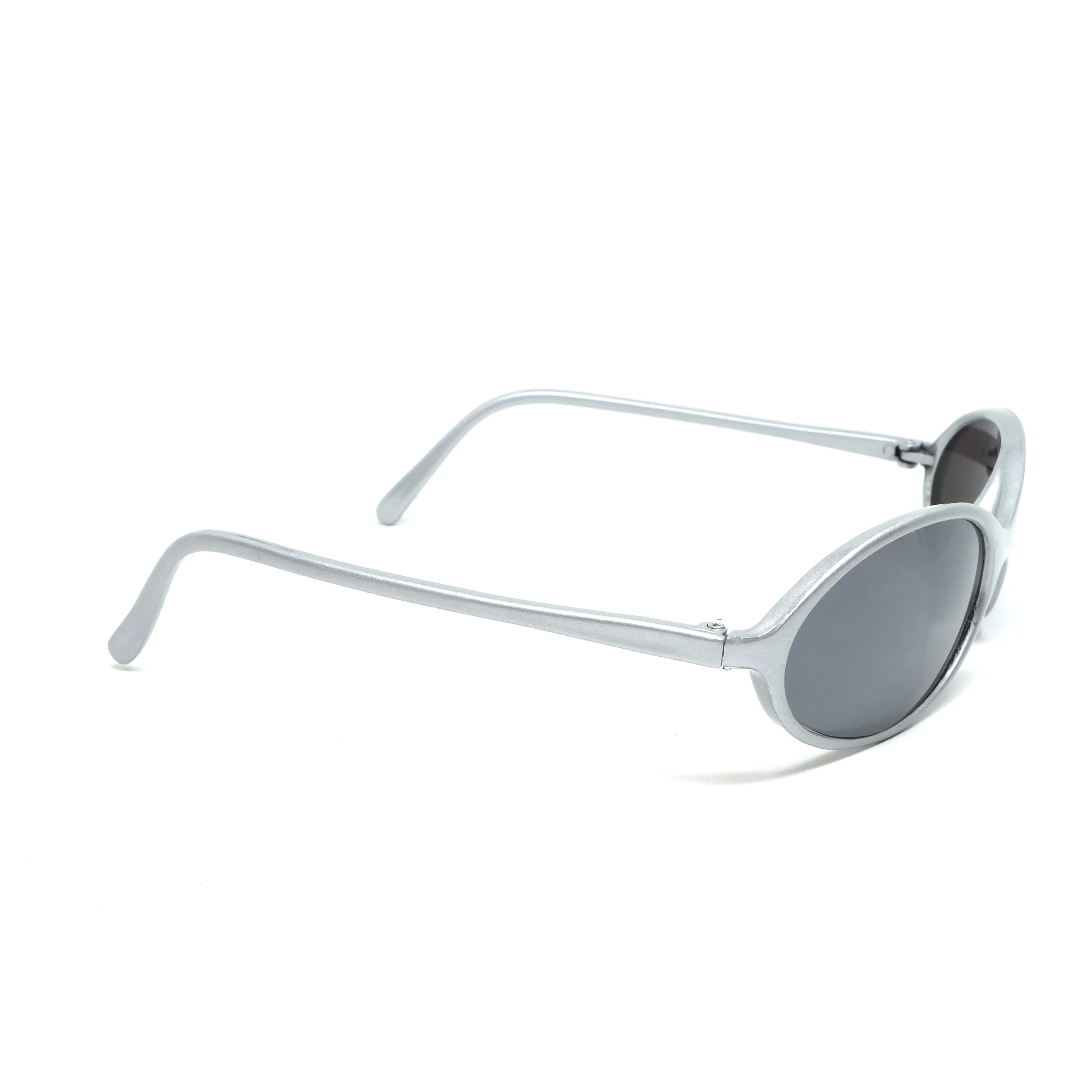 //Style X12// Slim Wraparound White Oval Sunglasses - White