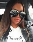 Stylish Mirrored Flat Top Aviator Sunglasses