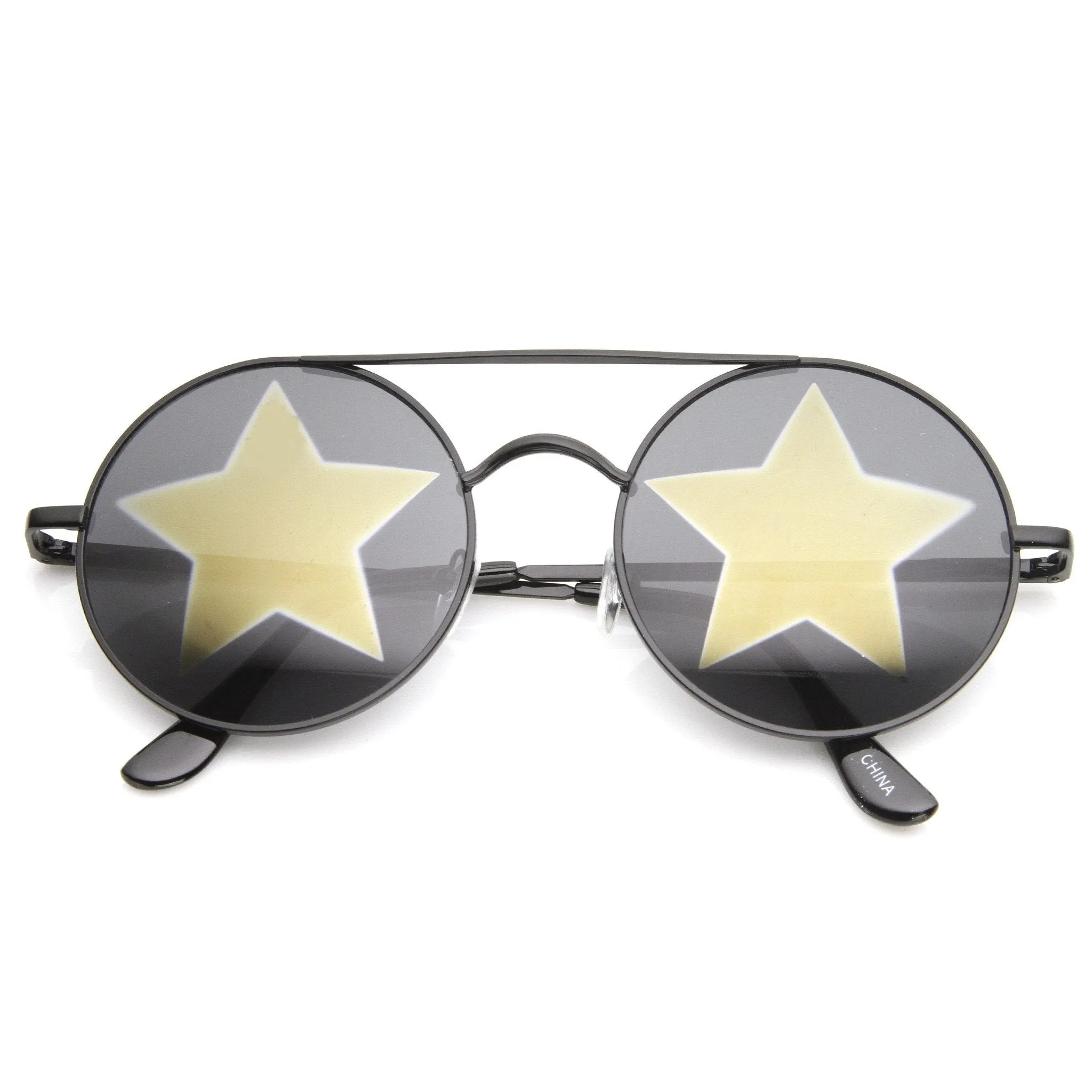 Super Star Novelty Party Round Metal Sunglasses 9143