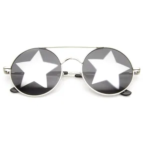 Super Star Novelty Party Round Metal Sunglasses 9143