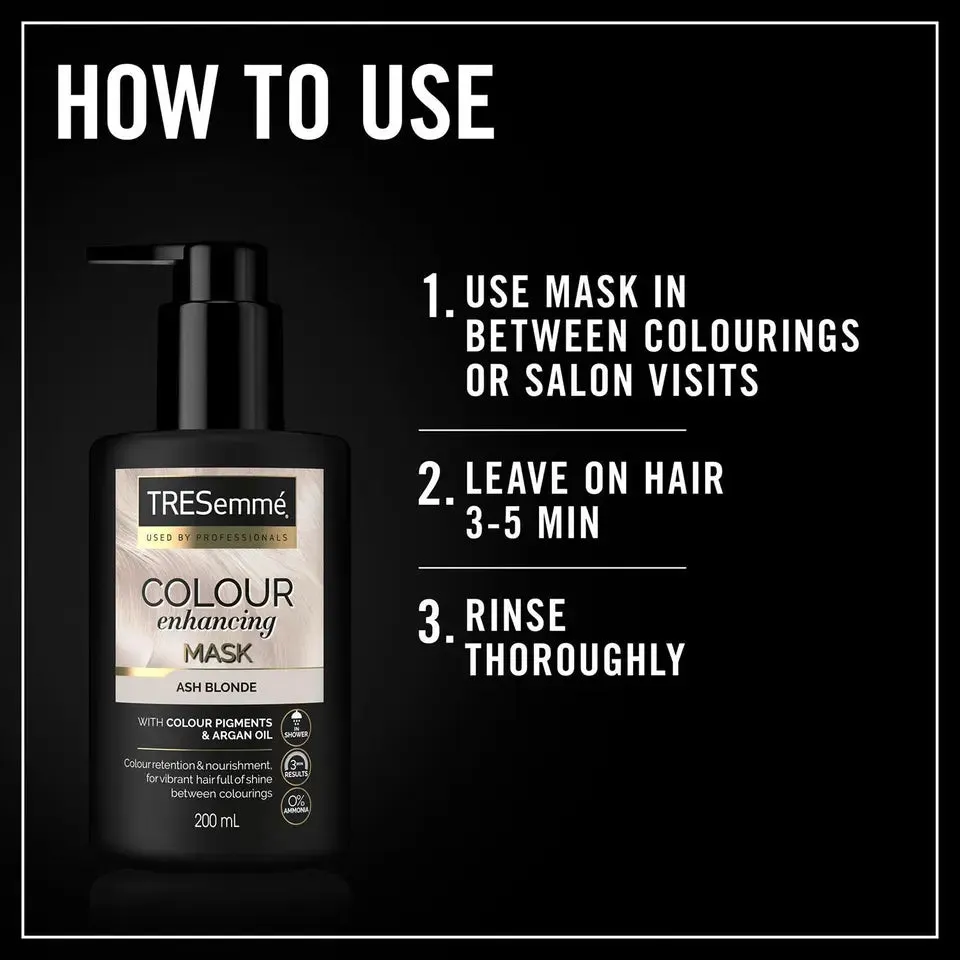 TRESemme Ash Blonde Colour Enhancing Mask with Colour Pigment & Argan Oil 200ml