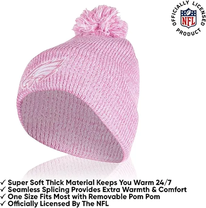 Ultra Game Adults Unisex NFL Official Super Soft Winter Beanie Knit Hat with Extra Warm Touch Screen Gloves|Philadelphia Eagles