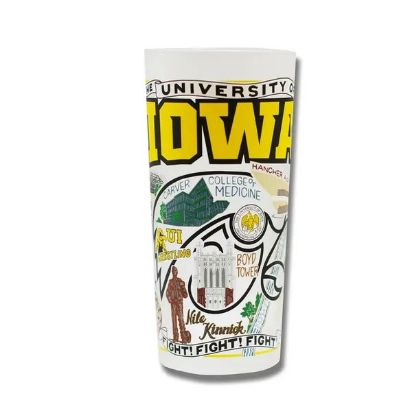 University of Iowa Collegiate Frosted Glass Tumbler