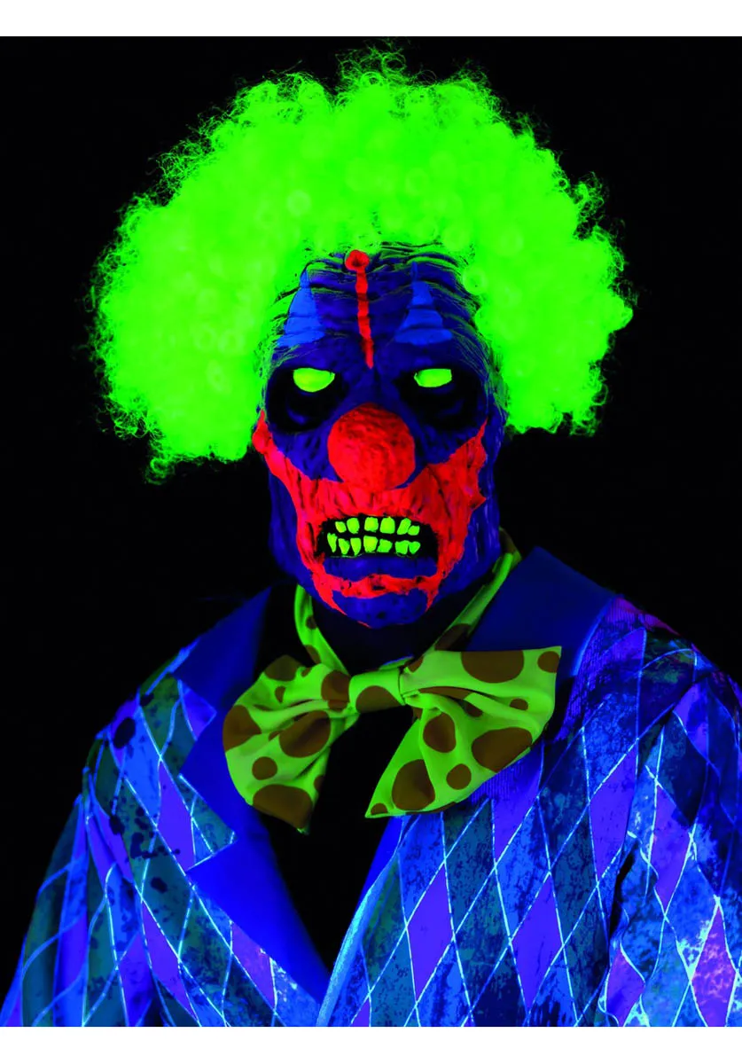 UV Black Light Clown Mask, Multi-Coloured