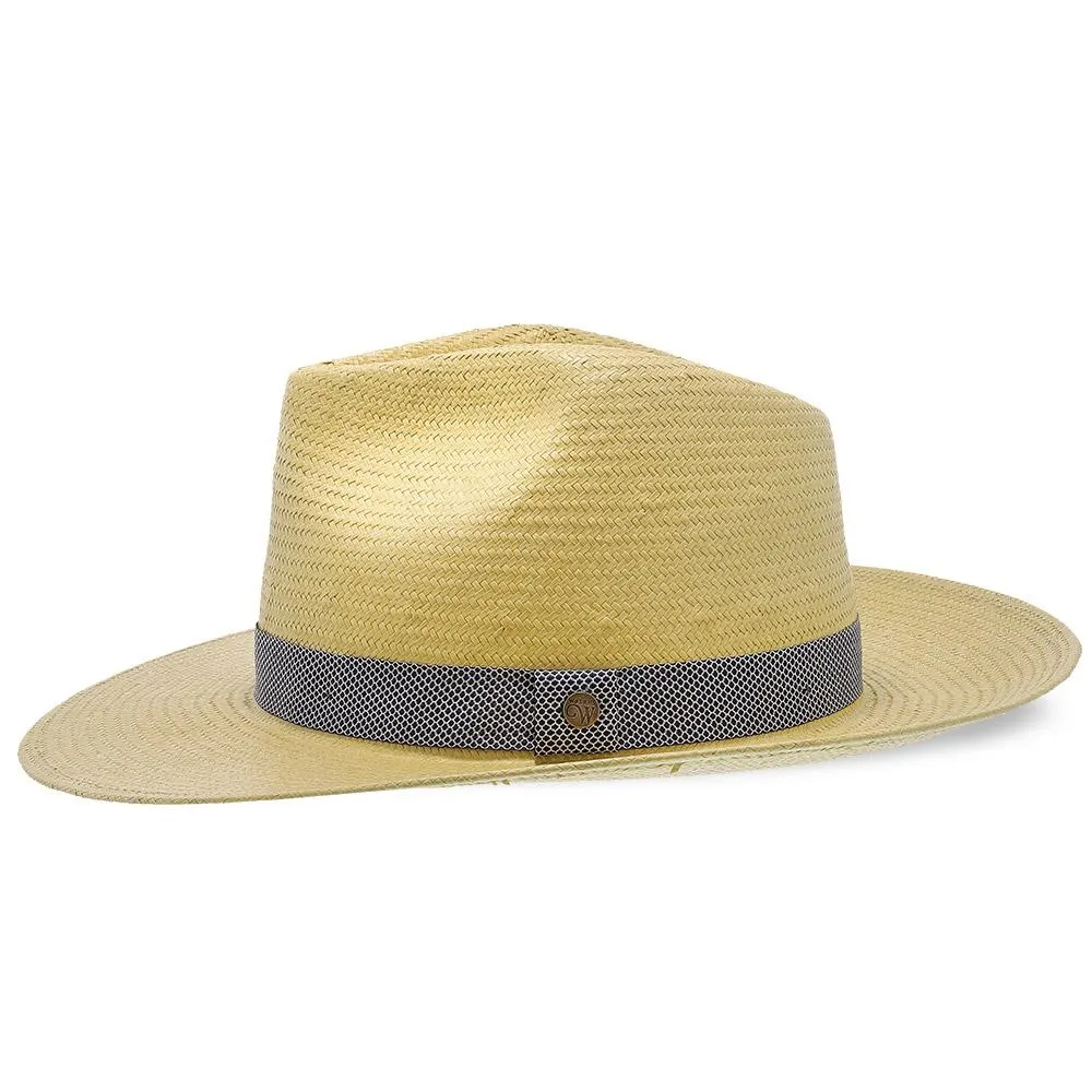 Walrus Hats Natural Paper Braid Straw Fedora Hat w/ Band