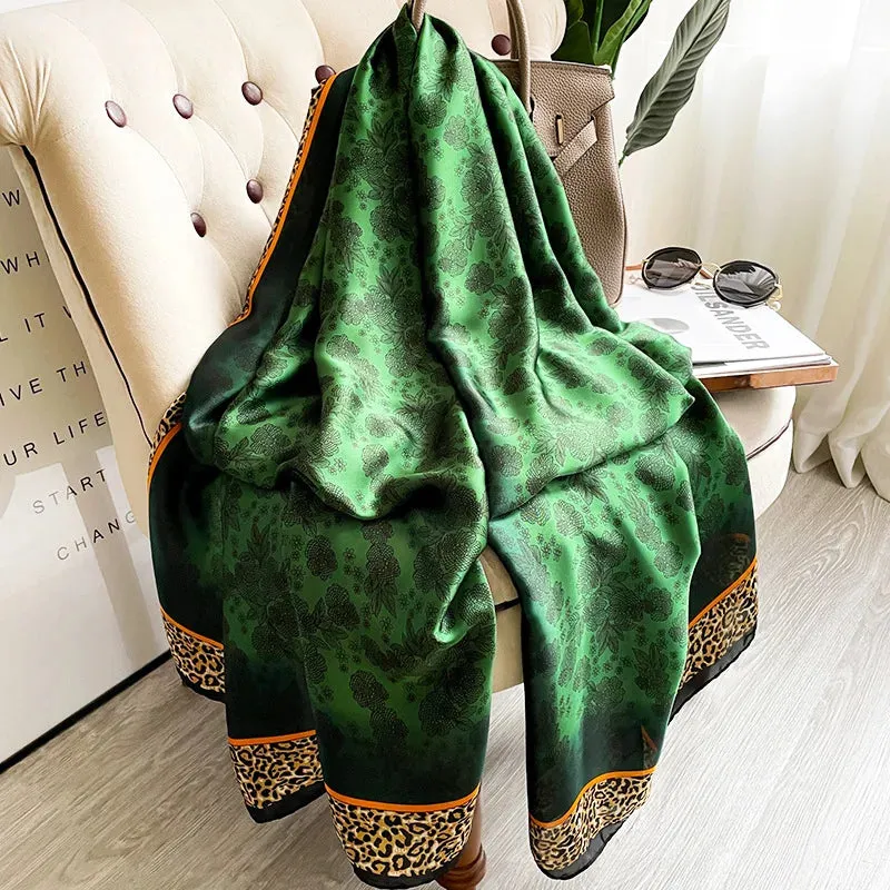 Women Fashion Print Silk Scarf Luxury Warm 180X90CM Shawl