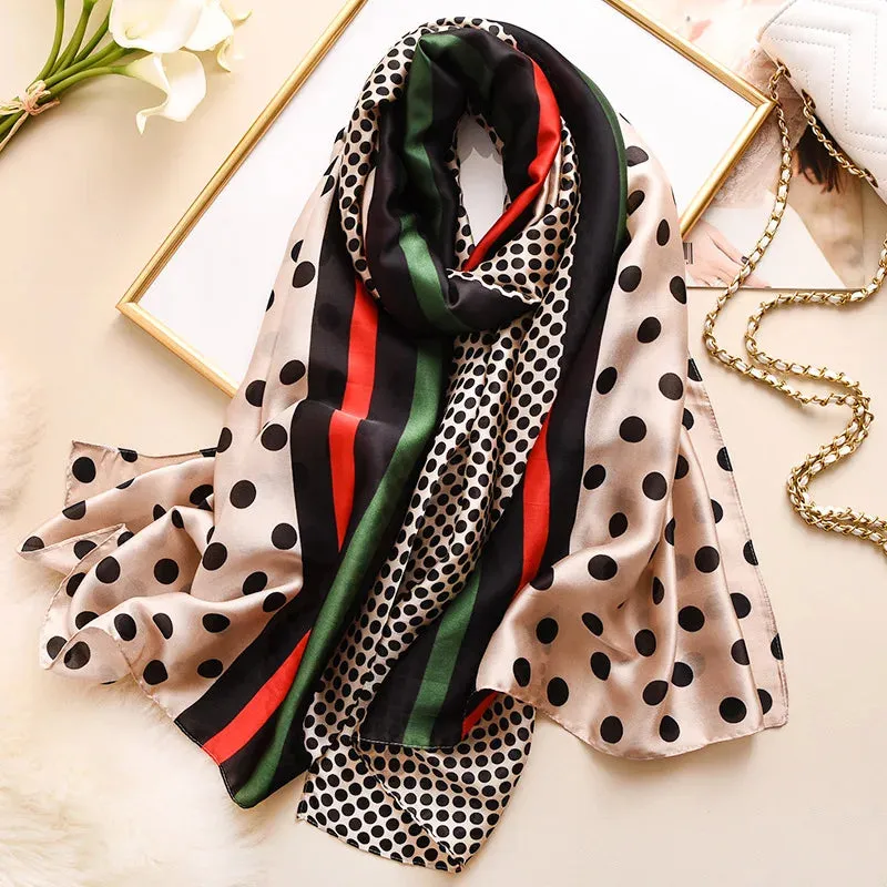 Women Fashion Print Silk Scarf Luxury Warm 180X90CM Shawl