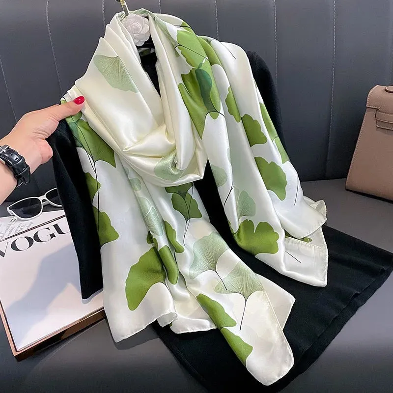 Women Fashion Print Silk Scarf Luxury Warm 180X90CM Shawl