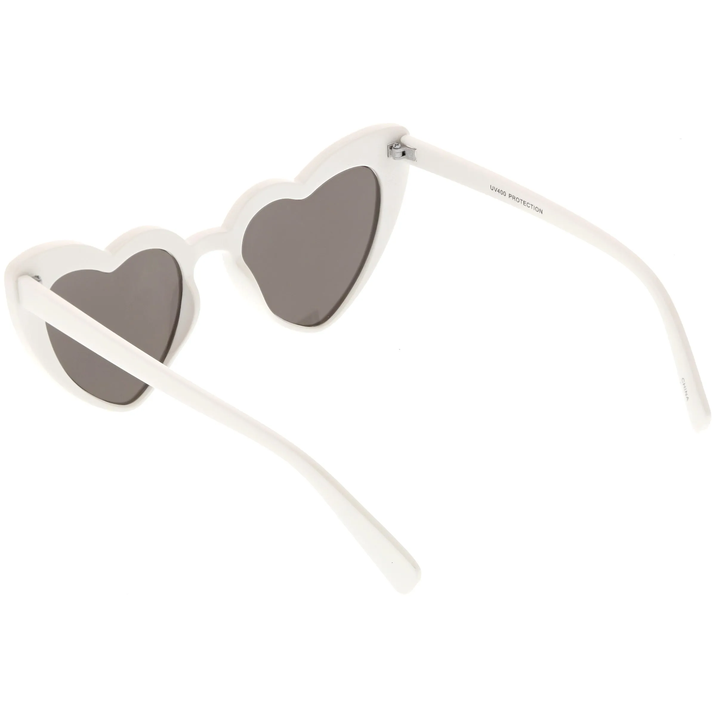 Women's Oversize Cat Eye Heart Shape Mirrored Lens Sunglasses C515