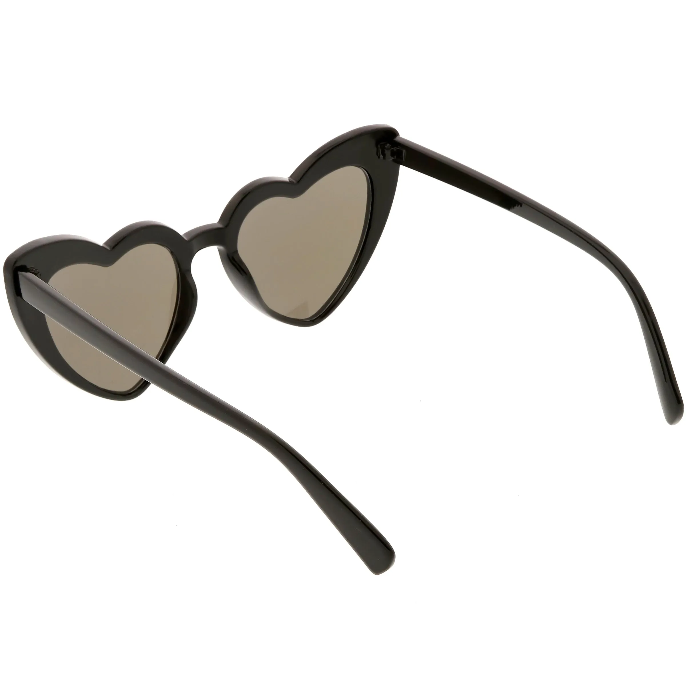 Women's Oversize Cat Eye Heart Shape Mirrored Lens Sunglasses C515