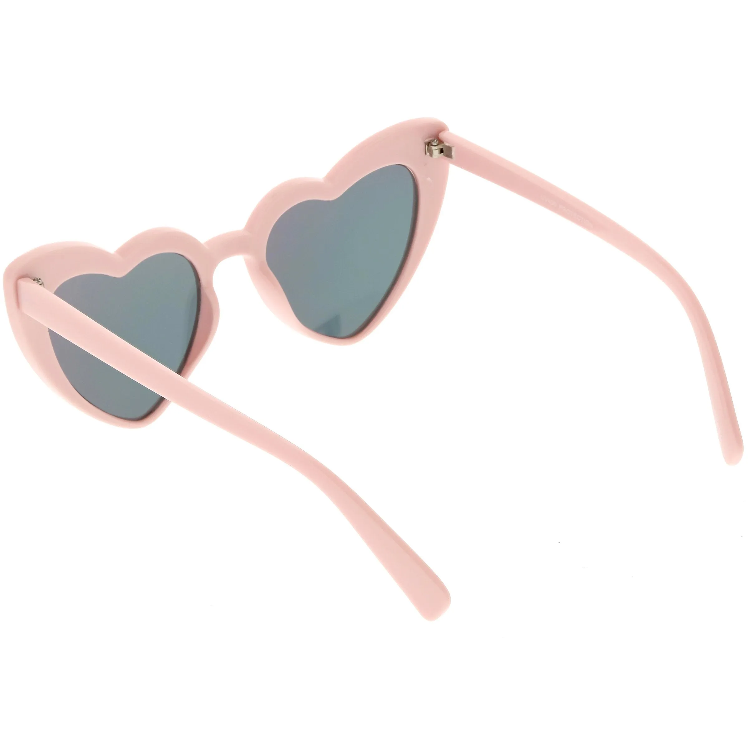 Women's Oversize Cat Eye Heart Shape Mirrored Lens Sunglasses C515