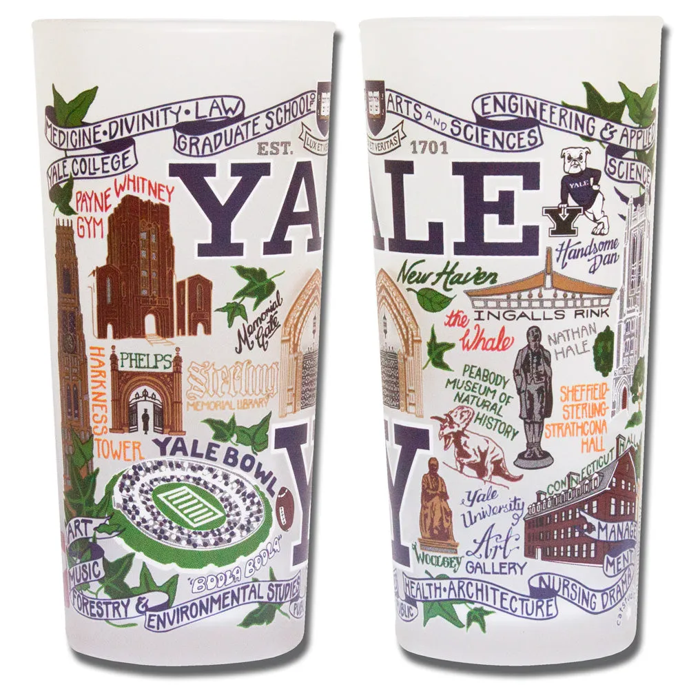 Yale University Collegiate Frosted Glass Tumbler